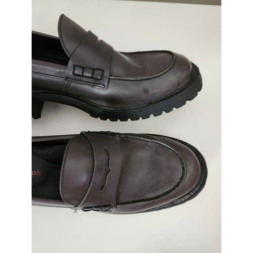 Marc Joseph New York Camden Street Women's Penny Loafers chunky block heel Sz 8